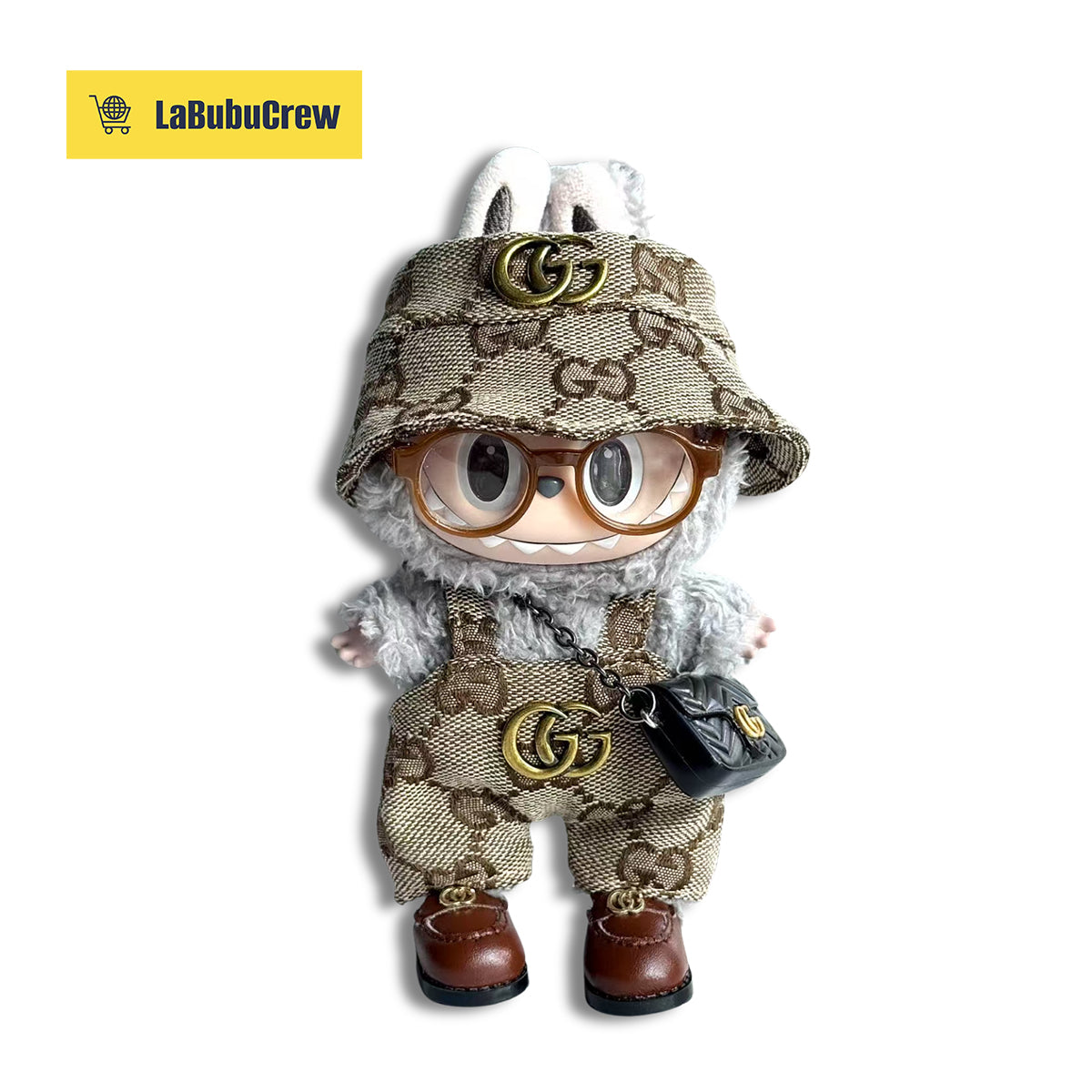 LabubuCrew Handmade 5-Piece Outfit Set – Eclectic Luxury Edition（Clothes Only）