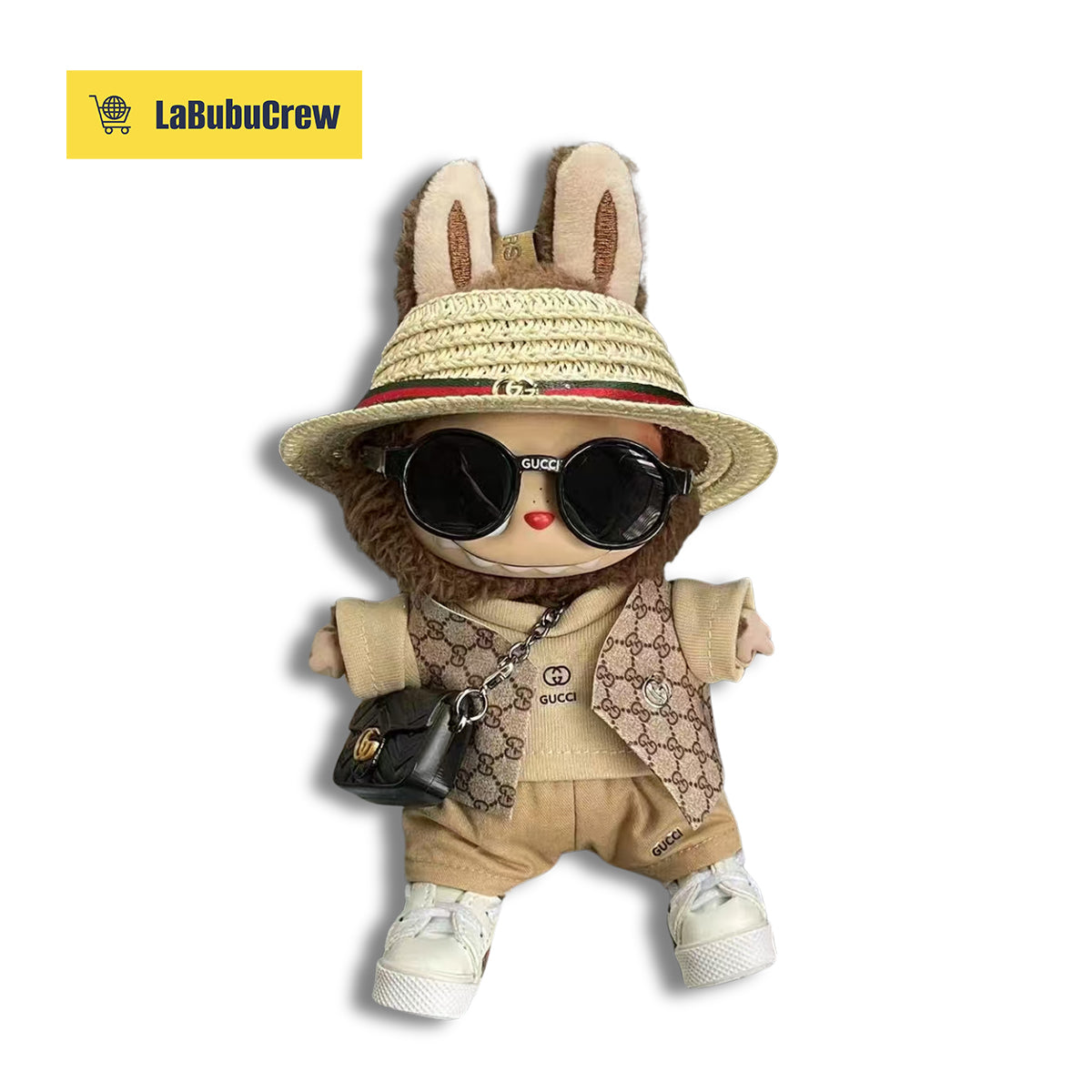 LabubuCrew Handmade 5-Piece Outfit Set – Eclectic Luxury Edition（Clothes Only）