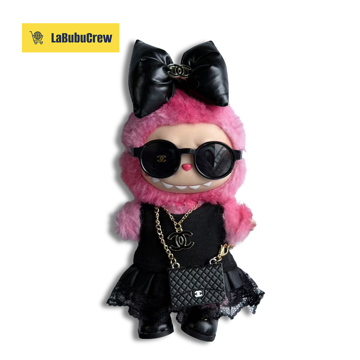 LabubuCrew Labubu Clothes – Handmade 5-Piece Outfit Set | Parisian Elegance Edition（Clothes Only）