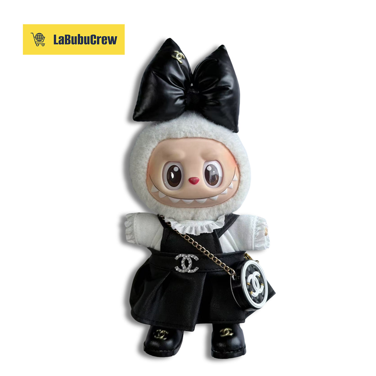 LabubuCrew Labubu Clothes – Handmade 5-Piece Outfit Set | Parisian Elegance Edition（Clothes Only）