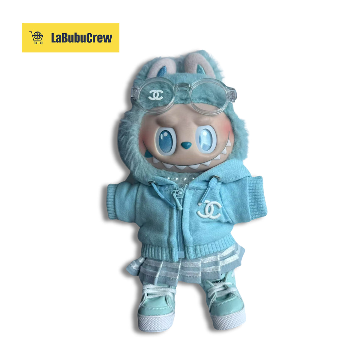 LabubuCrew Labubu Clothes – Handmade 5-Piece Outfit Set | Parisian Elegance Edition（Clothes Only）