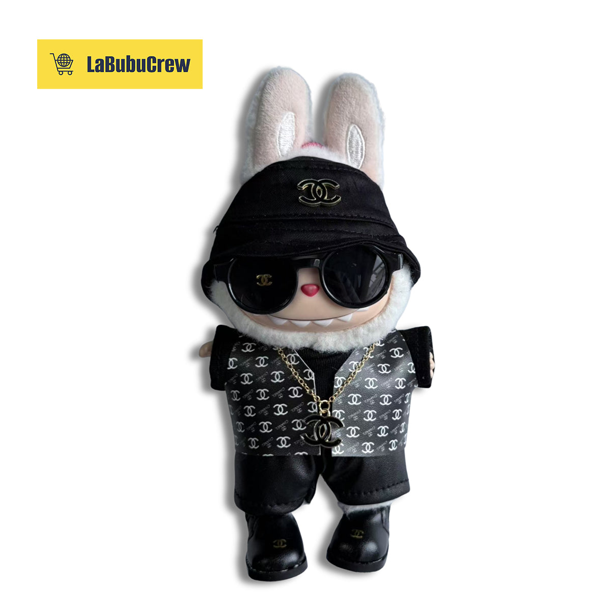 LabubuCrew Labubu Clothes – Handmade 5-Piece Outfit Set | Parisian Elegance Edition（Clothes Only）