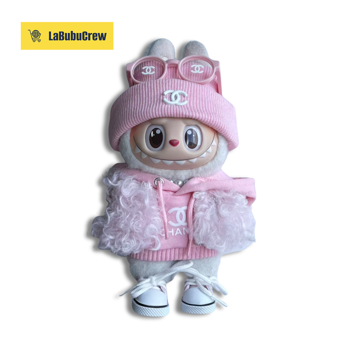 LabubuCrew Labubu Clothes – Handmade 5-Piece Outfit Set | Parisian Elegance Edition（Clothes Only）