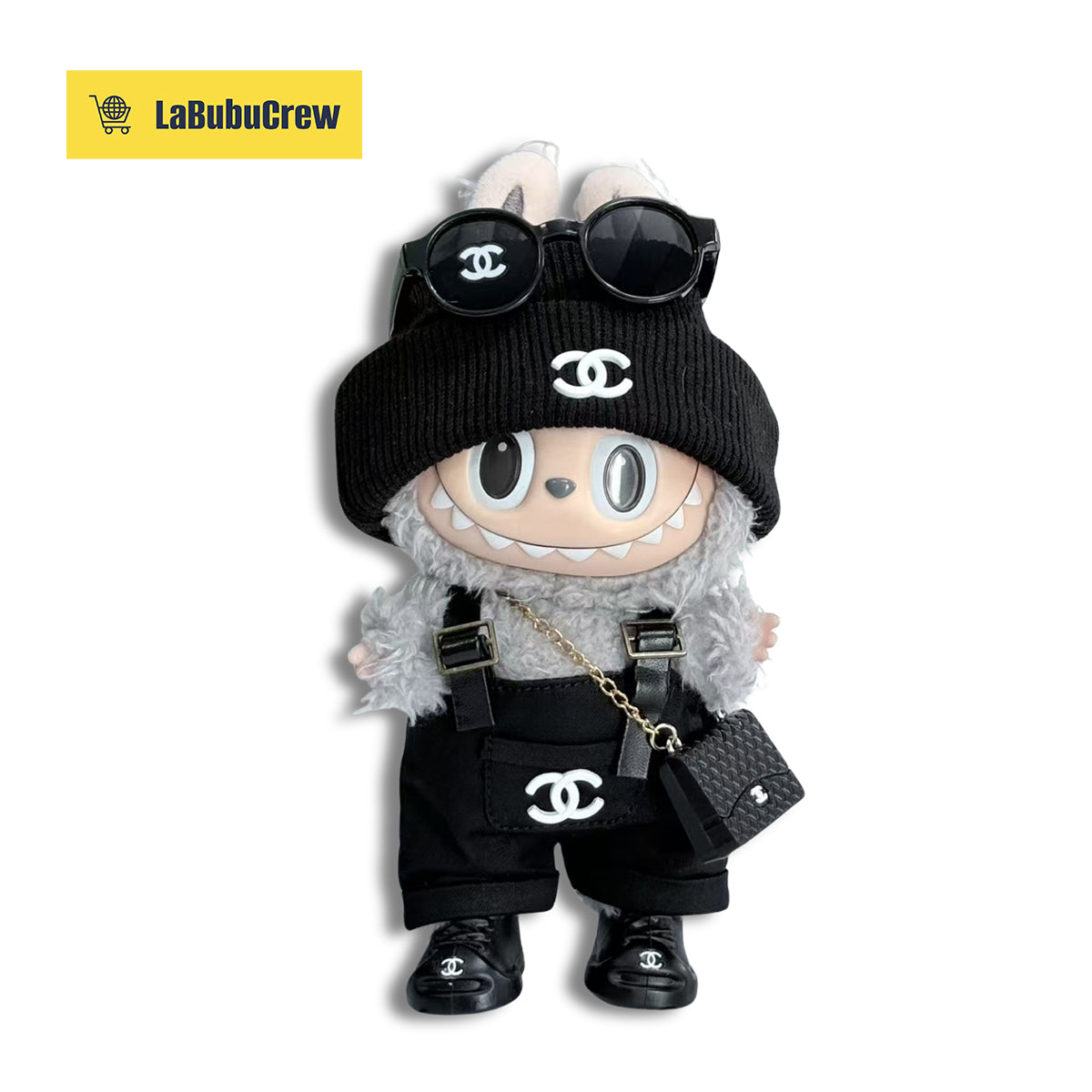 LabubuCrew Labubu Clothes – Handmade 5-Piece Outfit Set | Parisian Elegance Edition（Clothes Only）